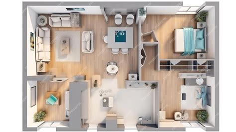 Premium AI Image | Floor plan top view Apartment interior isolated on white background Generative Ai