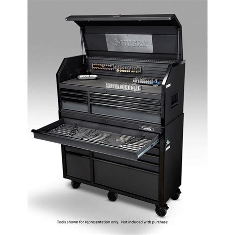 Husky Heavy-Duty 52 in. W 15-Drawer, Deep Combination Tool Chest and Rolling Cabinet Set in ...