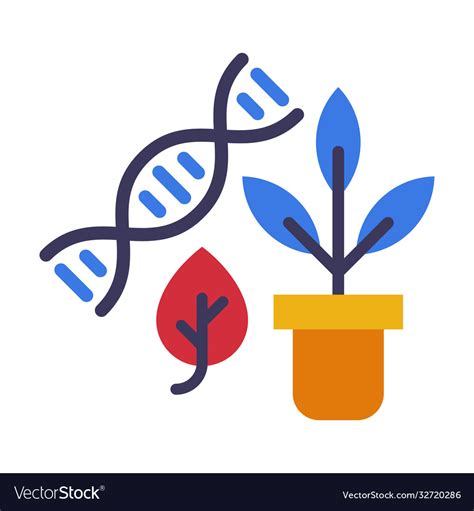 Biology lesson concept dna structure and plant Vector Image