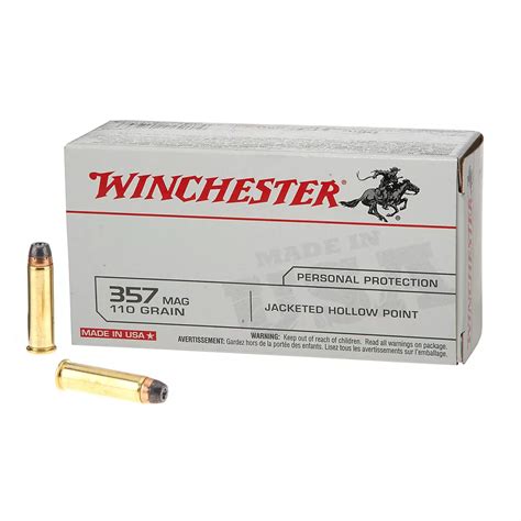 Winchester USA JHP .357 Magnum 110-Grain Handgun Ammunition - 50 Rounds | Academy