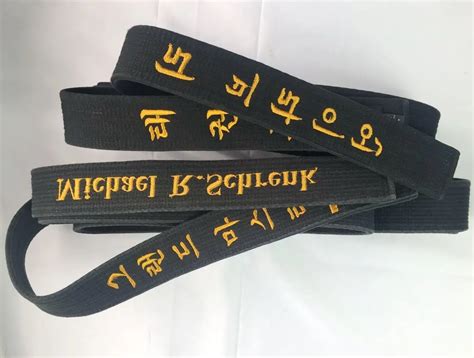 High Quality Taekwondo Belt Tae Kwon Do Embroid Black Belts With Names Taekwondo Itf Taekwondo ...