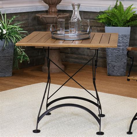 Sunnydaze European Chestnut Wood Folding Square Bistro Table - 32" - Walmart.com - Walmart.com