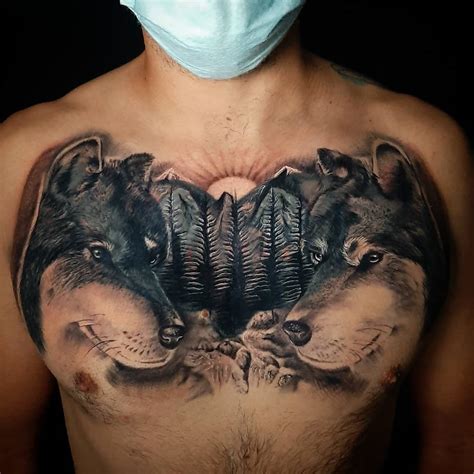 51 Stunning Wolf Tattoo For The Chest That Will Amaze You - Psycho Tats