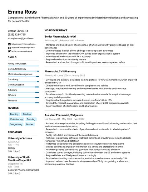 Pharmacist Resume Example & Writing Tips for 2022