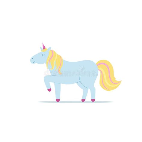 Cartoon Children S Blue Horse, Vector Flat Illustration on a White ...