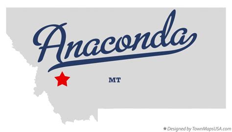 Map of Anaconda, MT, Montana