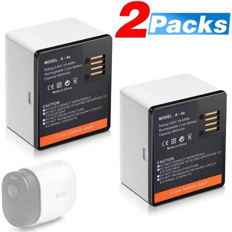 2 Pack Rechargeable Batteries VMA5400 Compatible with Arlo Ultra, Arlo Pro 3 Camera VMC4040P 3 ...