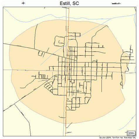 Estill South Carolina Street Map 4523830