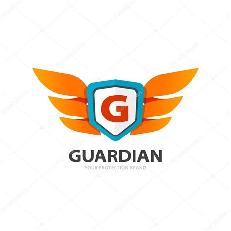 Guardian protection logo, wings with shield and letter G emblem — Stock Vector © vladwel #121752558