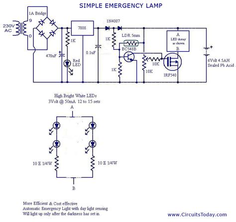 circuit wiring: Simple Current Controlled LED Tube Light Circuit Diagram