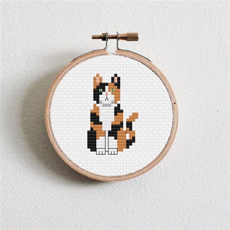 Calico Cat Cross Stitch Pattern - Etsy