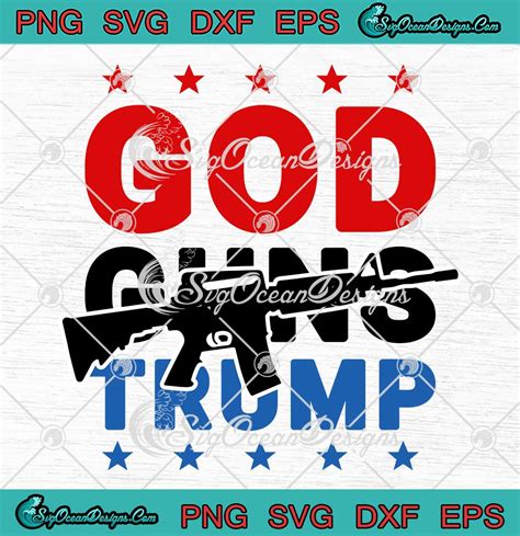 God Guns Trump Rifle Tri-Blend SVG - Donald Trump For President 2024 ...