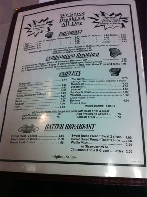 Harry's Restaurant Menu, Menu for Harry's Restaurant, Fall River, New ...