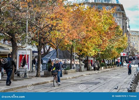 A Street in the City Center of Sofia. daily Life in Sofia, Bulgaria ...