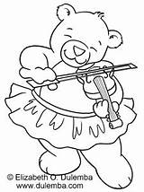 dulemba Coloring Page Tuesday  Violin Bear sketch template