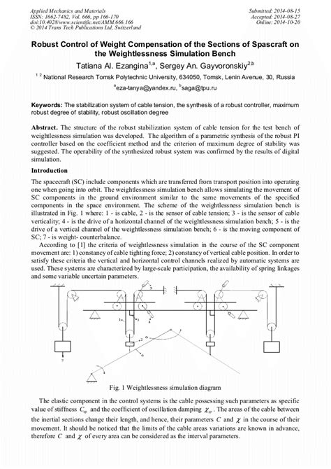 Robust Control of Weight Compensation of the Sections of Spascraft on ...