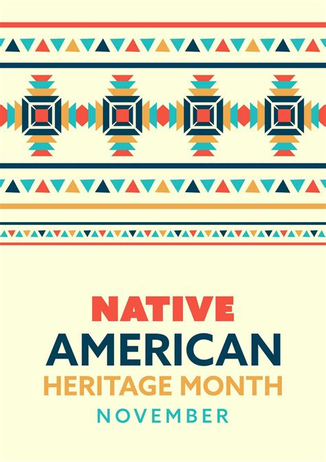 Native American Heritage Month. pattern design for greetings ...