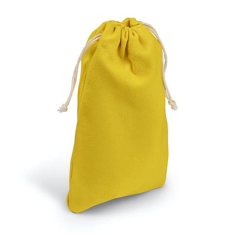 Yellow Canvas Drawstring Bags Set of 50 4" X 6" - No Plastic Shop