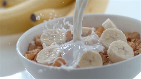 Cereal Colorful Bright Fruit Loops Cereal Being Poured Into A Bowl. Pour Into White Bowl. Bowl ...