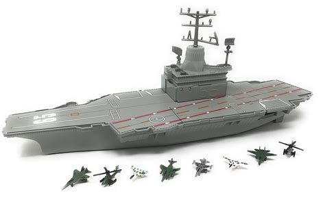 Buy Toy Aircraft Carrier Playset includes 6 fighter jets and 2 choppers - Aircraft Carrier has ...