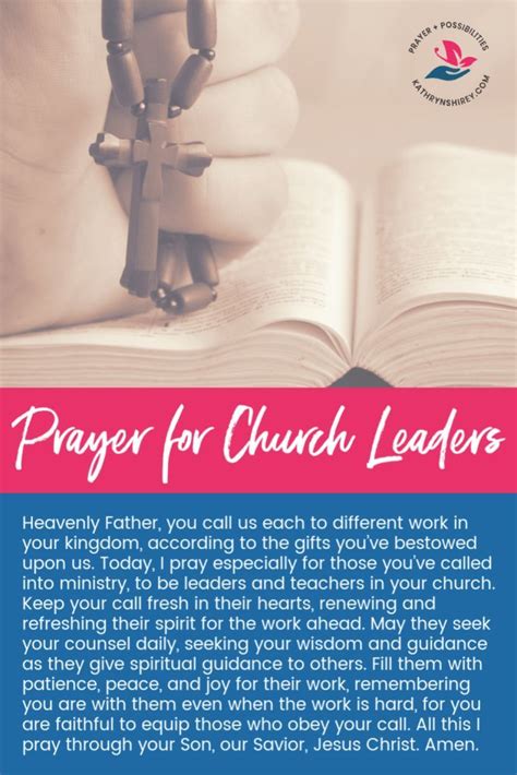 Prayer for Church Leaders - Prayer & Possibilities | Prayer for church, Pray for leaders, Prayer ...