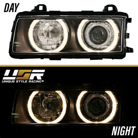 DEPO Halogen Angel Eye P36 Projector Glass Headlight For 92-99 BMW E36 ...