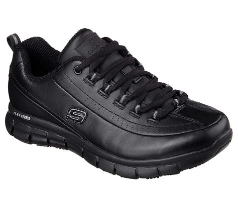 76550 Wide Width Black Skechers shoes Women Memory Foam Work Slip Resistant Soft - Occupational