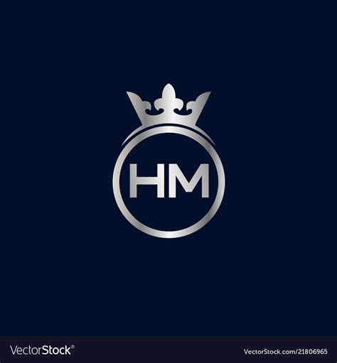 Initial letter hm logo template design Royalty Free Vector