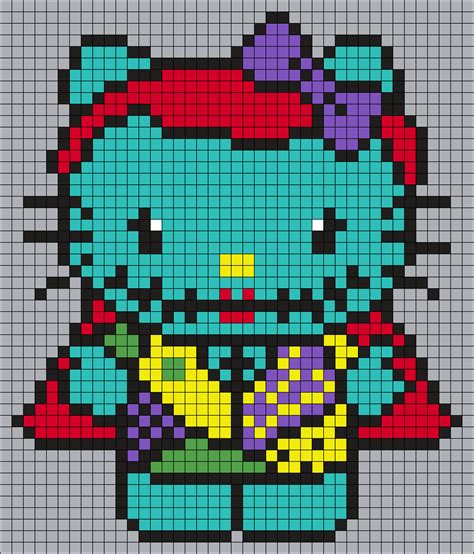 Sally From Nightmare Before Christmas Hello Kitty (Square) Perler Bead Pattern | Bead Sprites ...