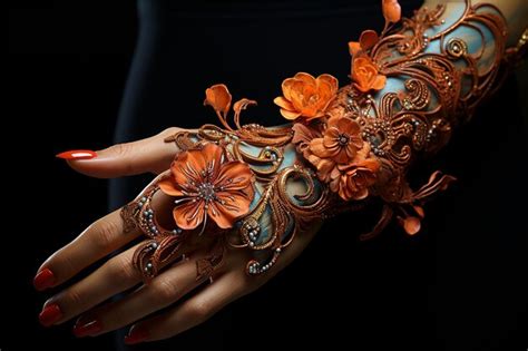 Premium AI Image | Intricate Beauty Traditional Indian Henna Designs