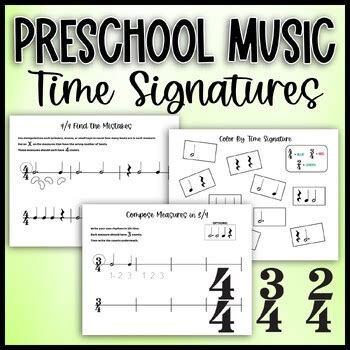 Music Theory Rhythm Worksheets: Simple Time Signatures, Preschool Music ...