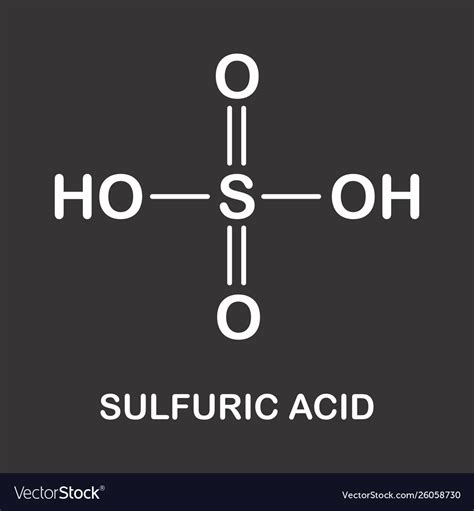 Sulfuric acid formula Royalty Free Vector Image