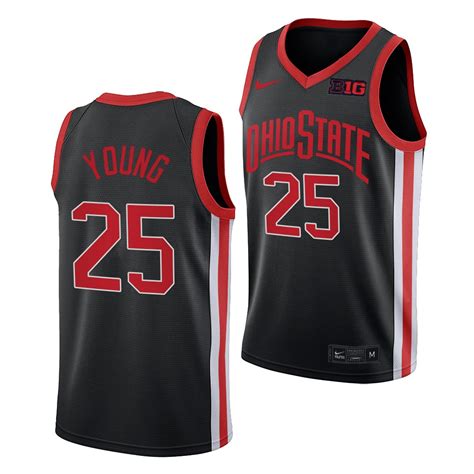 Mens Ohio State Buckeyes #25 Kyle Young Nike 2021 Black Retro Basketball Jersey