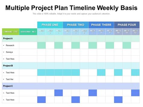 Multiple Project Plan Timeline Weekly Basis | PowerPoint Slides Diagrams | Themes for PPT ...