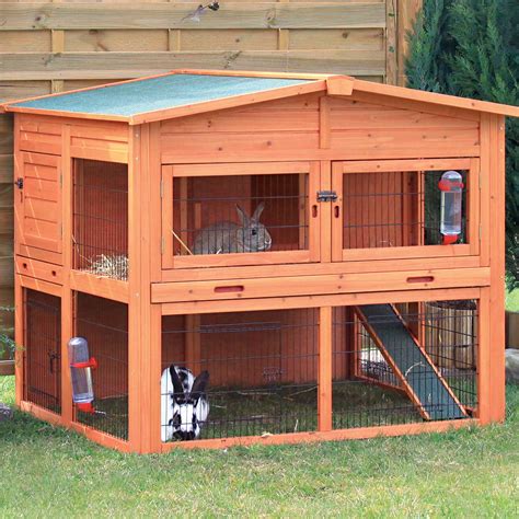 TRIXIE Natura XL Rabbit Hutch with Outdoor Run & Ramp