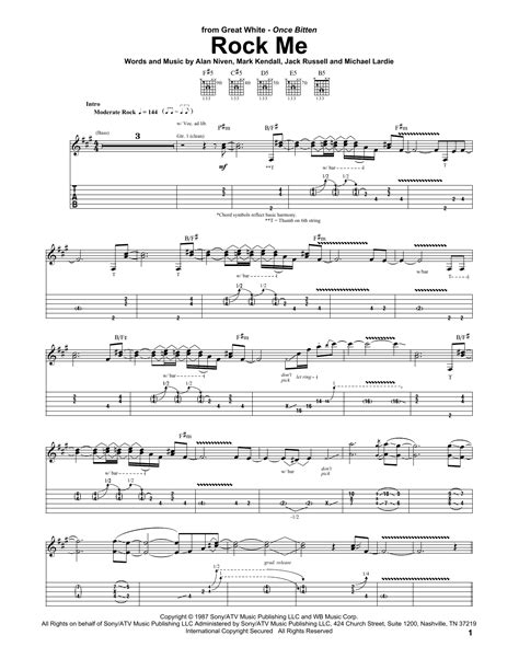 Rock Me by Great White - Guitar Tab - Guitar Instructor