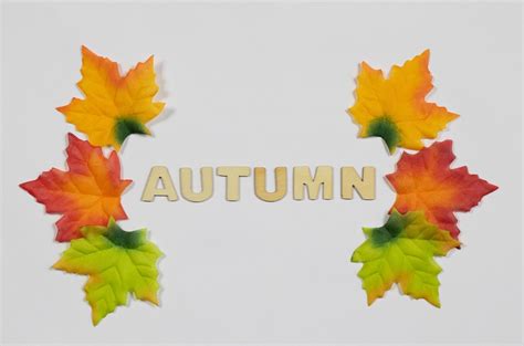 Fall leaves with word autumn - Creative Commons Bilder