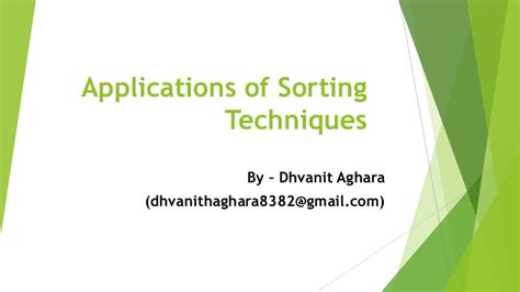 Applications of sorting (1)