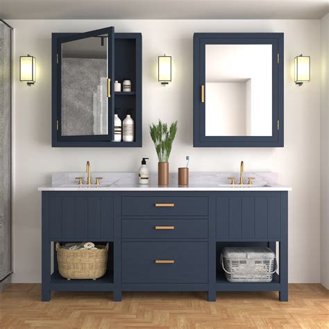 Modern Large 84 inch Double Sink Bathroom Vanity | Premium Solid Wood