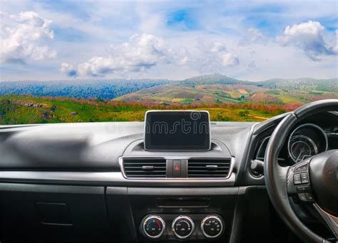 Dashboard Car Inside with Landscape View.Travel and Transportation ...