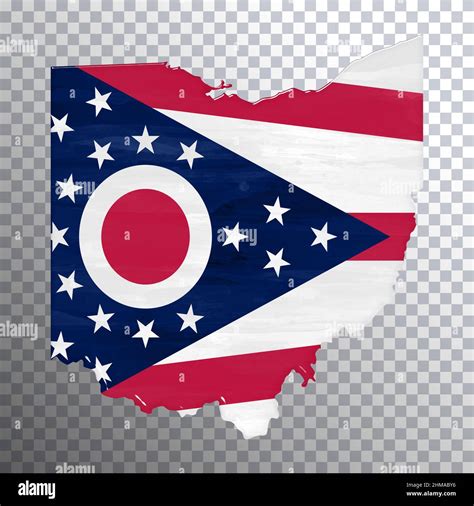 Ohio flag and map, transparent background, Clipping path Stock Photo ...