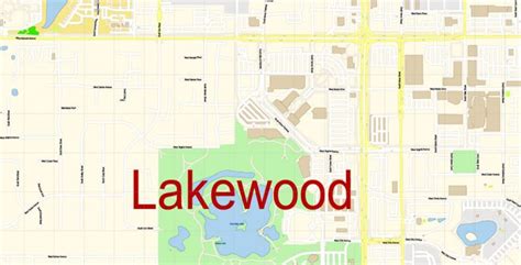 Lakewood Colorado US PDF Map Vector Exact City Plan High Detailed Street Map editable Adobe PDF ...