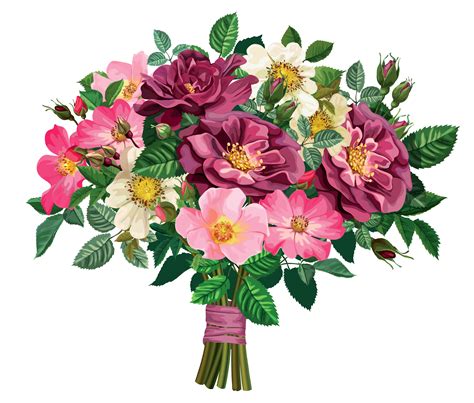 Flower bouquet Floral design Drawing Clip art - Flower Bunches Cliparts png download - 5450*4643 ...