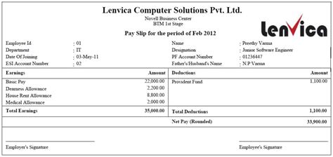 7 Payslip Templates - Excel PDF Formats