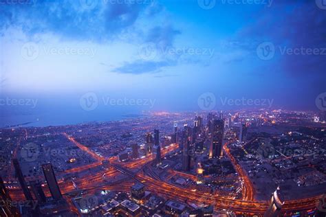 Dubai night skyline 11279650 Stock Photo at Vecteezy