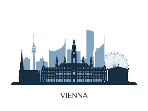 Vienna Skyline Monochrome Silhouette Vector Illustration Stock Illustration - Download Image Now ...