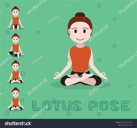 Yoga Tutorial Lotus Pose Cartoon Vector Stock Vector (Royalty Free ...