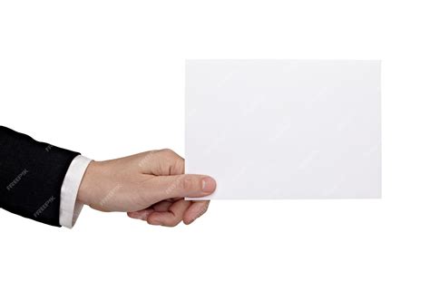 Premium Photo | Blank sign note label hand holding paper