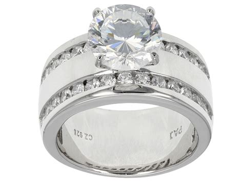 Bella Luce (R) Dillenium Cut 6.48ctw Round Rhodium Over Sterling Silver Ring