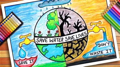 World Water Day Drawing Save Water Save Earth Drawing Easy World ...